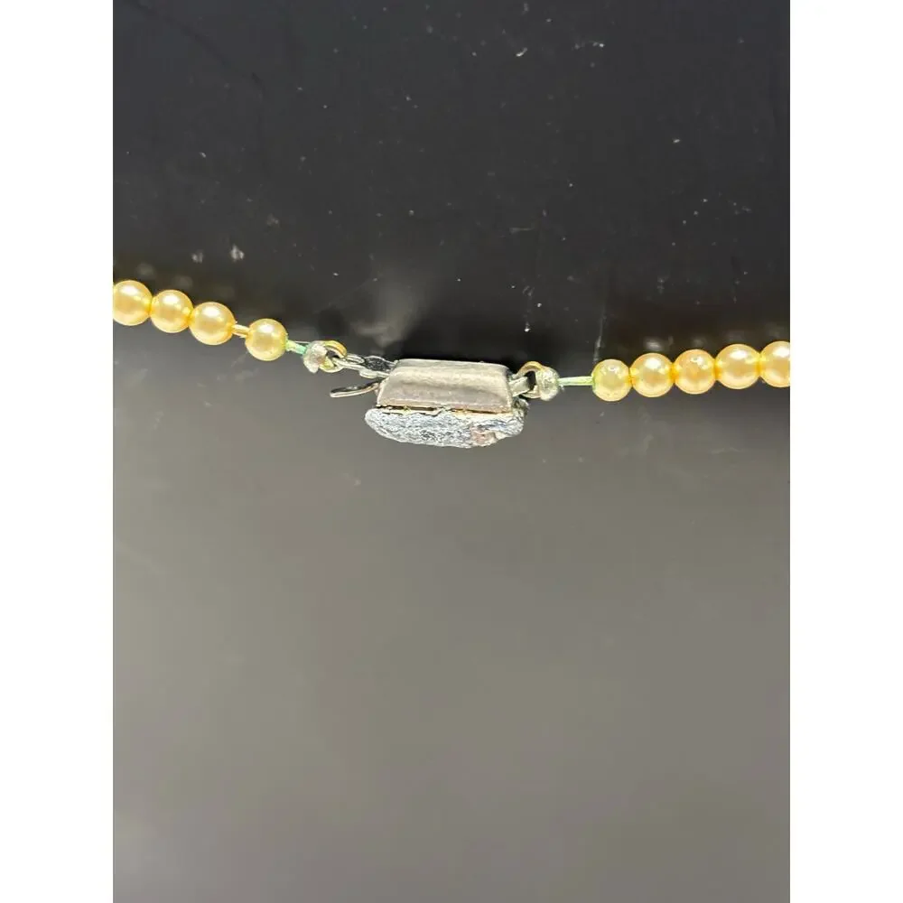 Vintage Faux Pearl Necklace Mid Century Costume Jewelry